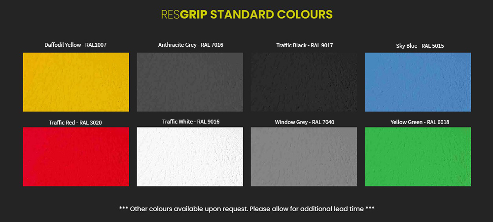 Resgrip is available in a number of striking colours