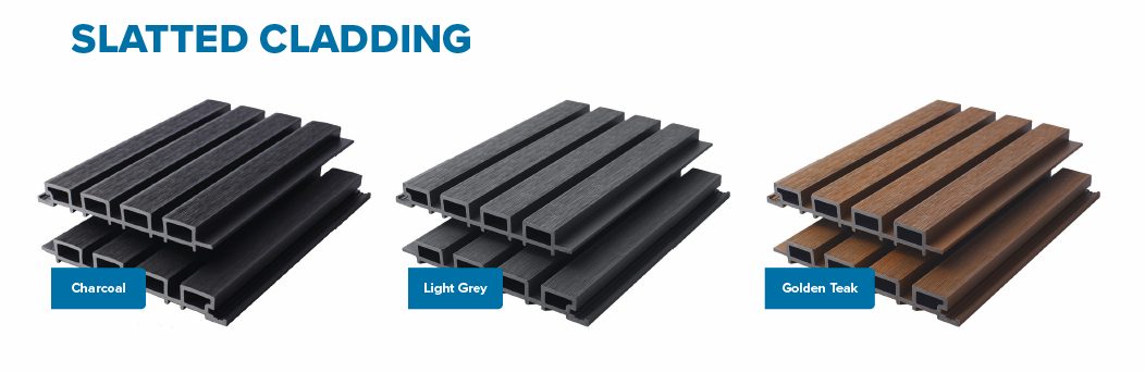 Our External Composite Slatwall Panels are available in 3 stylish colours